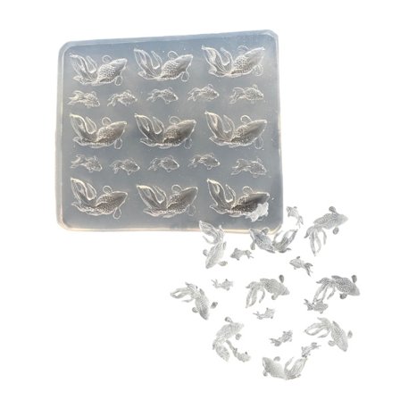 Kullanväriset kultakalan muotoiset asusteiden muotit käsintehtyihin koruihin, silikoninen epoksimuotti