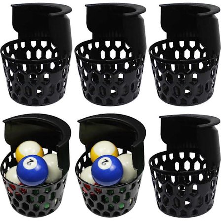 6 st Biljardbordfickor, Plastnät Biljardkorgar, Svart Snookernätväska passar Standard 7/8/9 fot Bord (Set om 6) [DB]