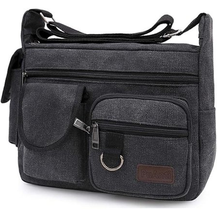 Canvas Messenger Bag Crossbody Bag Axelremsväska Satchel Arbetsväska Bokväska Portfölj för Män och Kvinnor