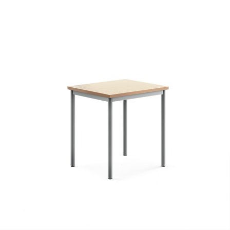 Tisch SONITUS, 700x600x720 mm, Linoleum beige, alugrau