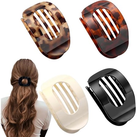 4 stk. flade hårklemmer til kvinder, buet design hårklemmer, matte stærke hold hårklemmer lette og komfortable, skridsikre, til tykt og tyndt hår