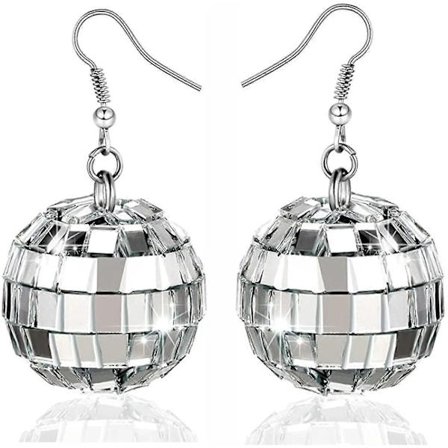 70-tals Amerikanska Retro Disco Örhängen 24mm Disco Silver Örhängen