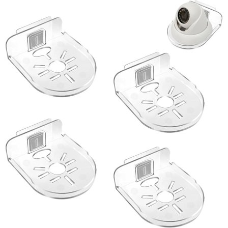ING 4-pack kameramonteringar, väggmonterad säkerhetskamera, borr-fri kamera, väggfäste, inomhus väggstativ, transparent, garage och mer