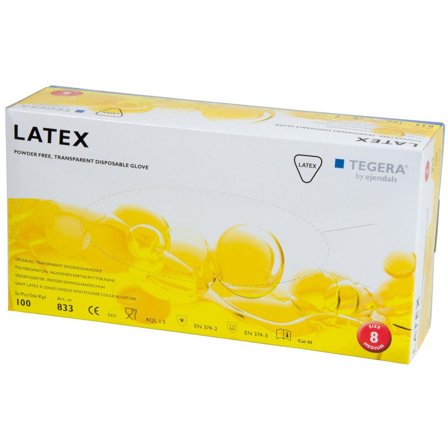 TEGERA Latexhandske 833 8 100/fp - Lyreco - Skyddsutrustning - Engångshandskar - Latexhandskar