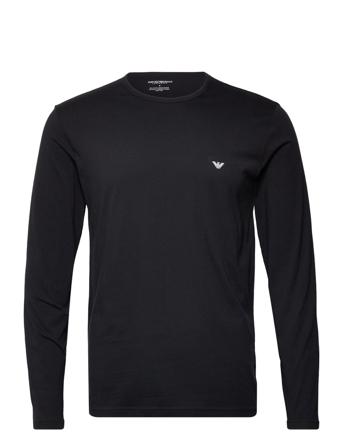 Crew Neck T-Shirt L/Sleeves T-shirts Long-sleeved Svart Emporio Armani