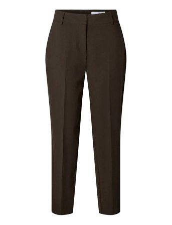 Slfrita-Ria Mw Cropped Pant Mel Noos Brown Selected