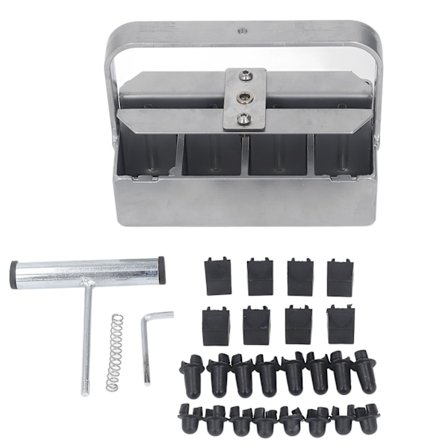 Manuell jordblokkmaker blokker rustfritt stål 2-lags firblokkeringsverktøy for hage