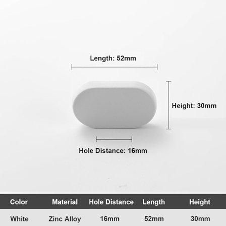 Dørgreb Skab Dørknop TYPE-2 HVID TYPE-2 HVID