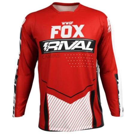 Sommer FOX mountainbike offroad køredragt MTB lang T-shirt red M
