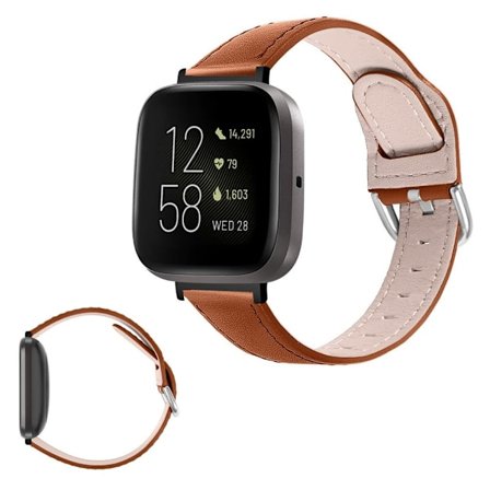 Fitbit Versa 3 / Sense genuine leather watch band - Brown