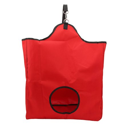 Slow Feed Hestehøynett Slitesterk Stor Kapasitet Smussbestandig Hengende 600D Oxford Stoff Høynett for Marsvin Rød