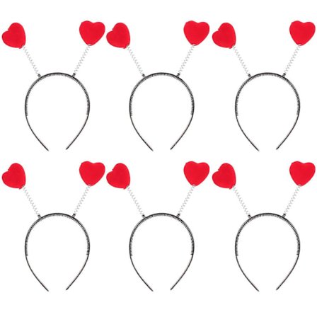 6 stk. røde hjerte hårbøjler, hårbøjler, flokkedekoration, hårtilbehør til børn