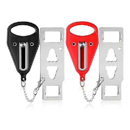 Bärbar Dörrlås med Två Hål - Säkerhetslås för Dörrar, Skåp och Resor