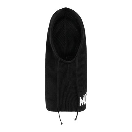 Moschino, Balaclava with logo Zwart, Dames, Maat:ONE Size,wol