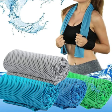 3x køle håndklæde, 100x30cm mikrofiber sports håndklæder, køling, hurtigttørrende køle håndklæde til øjeblikkelig køling, is håndklæde køle håndklæde