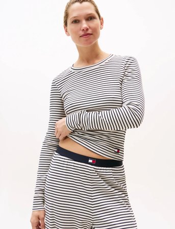 Tommy Hilfiger Print Ls Rib T-Shirt - Multi/patterned - L