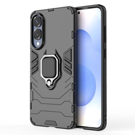 SKALO Samsung S25 Edge Armor Metallring Skal - Svart