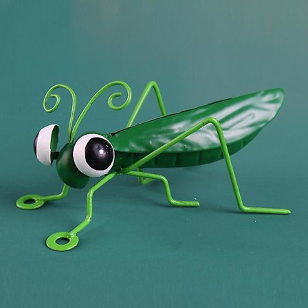 Vihreä metallipiha heinäsirkka seinätaide hyönteinen ripustus seinäkoriste söpö pyhiinvaeltaja ulkoseinäveistos makuuhuoneen seinälle olohuone 