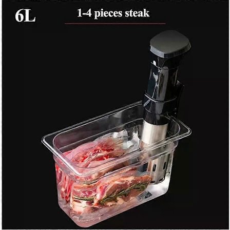 Sous Vide -keittoastia jalustalla, kaksi kokoa 6L tai 11L, upotuslämmittimille, Sous-Vide -laite, elintarvikelaatuista PC-materiaalia