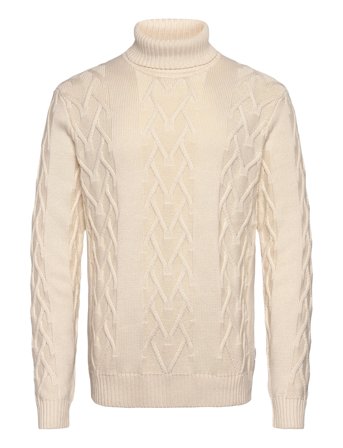 Lindbergh Cable Roll-Neck Knit - Cream - XL