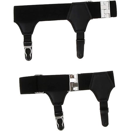 Justerbare Strømpeholderbælter til Mænd med Metalclips Tilbehør