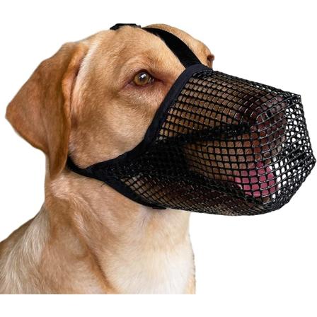 Snuteparti for hund, mykt netting for små, mellomstore og store hunder, Beskyttende snuteparti med giftagn med justerbar stropp, forrige
