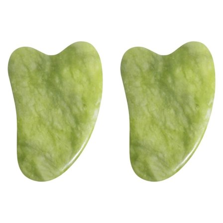 Mordely 2st Jade Gua Sha Board GuaSha Skrapmassageverktyg Ansikte