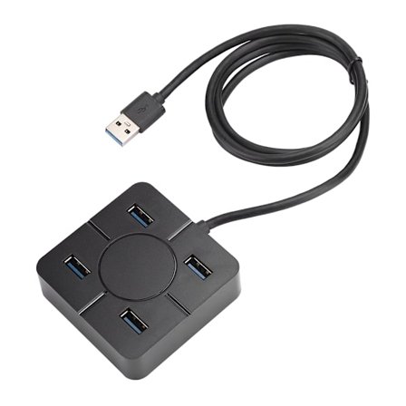 Hub USB3.0 Splitter 4-i-1 Dockingstation 4-Port Multipurpose Laptop Tilbehør til Udvidelse Sort