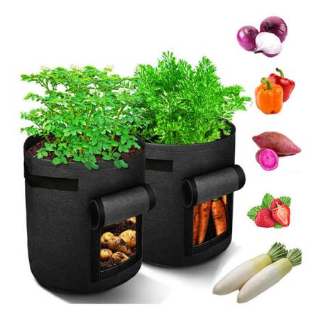 To store kartoffeldyrkningsposer, 10 gallon ikke-vævet havedyrkningspose, kartoffelpose med vindue og håndtag, stor grøntsagspose