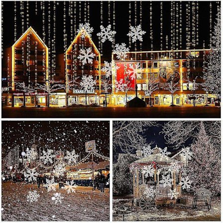 Vanntett 4W 4 LED-er Fargerik LED-projektor Jul