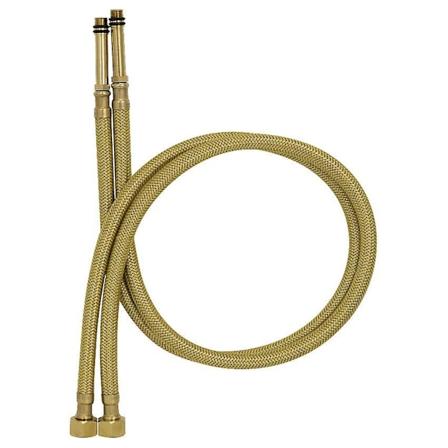 2x M10 x G3/8 tommer BSP par af guld nylon flettet fleksibel hane hale slange