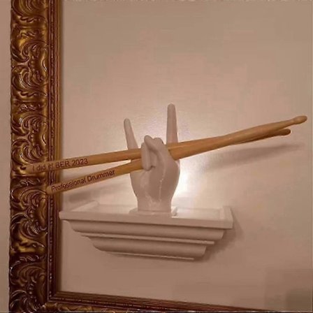 Trommestikk Displaystativ Kreative Gaver Trommeslager, Morsom Trommestikkholder Trommestikkholder Organizer Sett Gaver Til Musikalske Venner Hvit