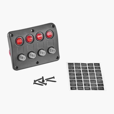 Biltema - Bryterpanel 4 brytere 12/24 V
