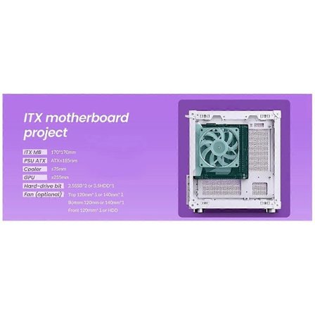 C6 MATX Mini ITX Kabinett PC Kabinett Bærbar Stasjonær Mesh Chassis Datamaskin PC Mini Datamaskin Chassis Svart