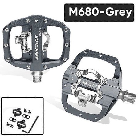 BUCKLOS Mountainbike SPD Pedaler Dubbel Funktion Clipless MTB Pedal Ultralätt Aluminium 3 Kullager Cykelpedal för SHIMANO SPD