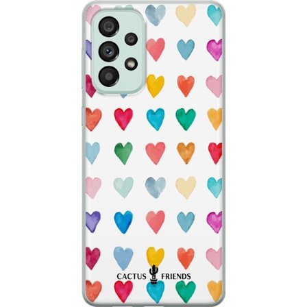 Yhteensopiva Puhelinkuori Samsung Samsung Galaxy A73 5G Cactus and Friends - Watercolor Love Grid