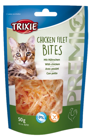 Trixie - Premio Biter av kyllingfilet 50 g - Katt - Kattegodteri & kattegress - Belønningsgodbiter katt - ZOO.no