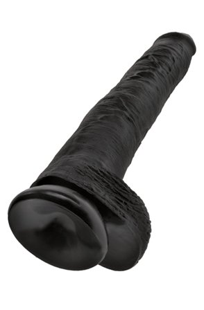 Kjøp Pipedream King Cock with Balls Black 37,5cm - XL dildo | God pris