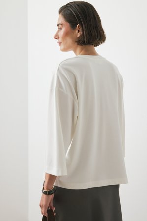 NA-KD langärmeliges T-Shirt - Basic Oberteile - Weiß - XS (EU 32)