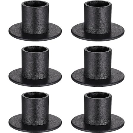 6 kpl Musta Rauta Kynttilänjalkoja, Koristeellinen Vintage Ruosteinen Metalli