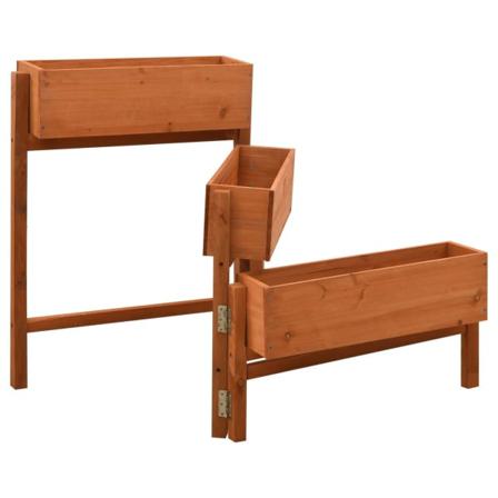 Vidaxl Infällbart Odlingsställ Orange 60x14x75 Cm Massivt Grantr Orange
