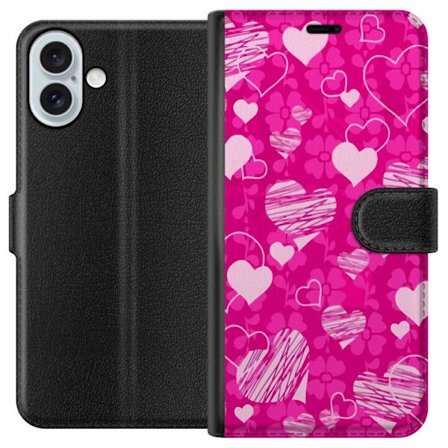 Yhteensopiva Lompakkokotelo Apple Apple iPhone 16 Plus PopSydänKuviointi