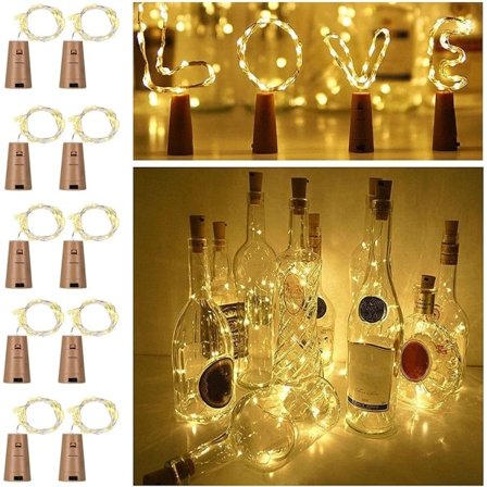 10-pack Imitationskork Koppartråd Vinflaska Strängljus