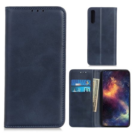 Lompakko-style Aitoa Nahkaa Läppäkotelo For Sony Xperia 5 II - Sininen