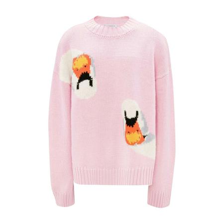 JW Anderson Round-neck Knitwear , Roze , Dames , Maat: S Truis