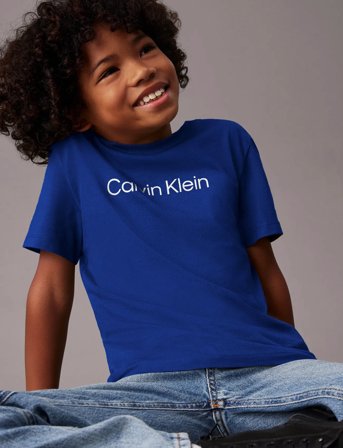 Calvin Klein Inst. Logo Ss T-Shirt - Blue - 164