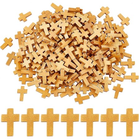 200 stk. Trækors Charm Vedhæng Naturlige Træ Små Kors Charms Vedhæng med Hul til Festgaver Påske Ferie Halskæde Smykker Fremstilling (FMY)
