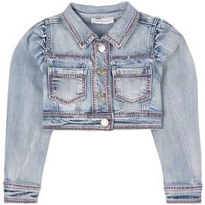 Monnalisa Grey Crystal Detail Denim Jacket 8 Years - Coats and jackets - 8 years - Grey