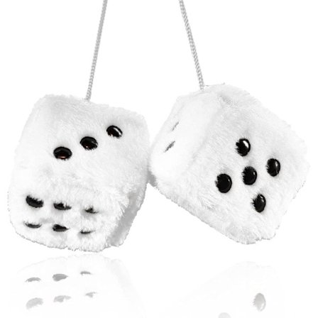 Hvit med svarte prikker speil myk plysj terning, hvit og svart S