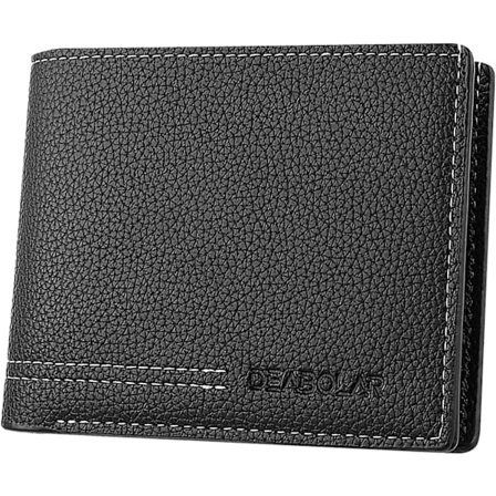 Miesten lompakko PU-materiaalia, 4 korttipaikkaa, 2 rahakoteloa, 1 läpinäkyvä ikkuna, sopii miehille ja naisille, lahja, ilman RFID:tä, ohut, pieni 